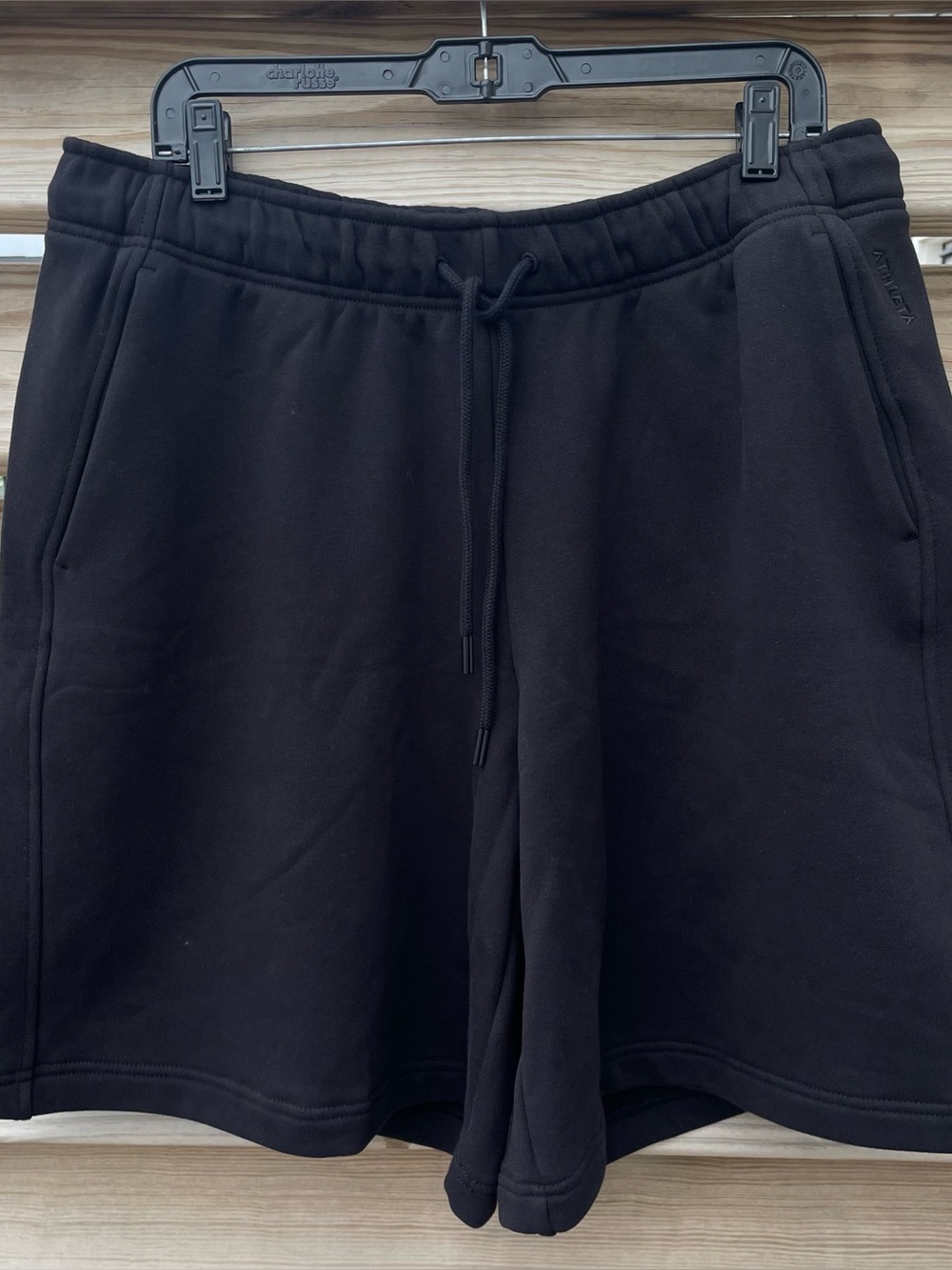 Athleta black Heavyweight Terry Bermuda Sweat Shorts Women Large New
